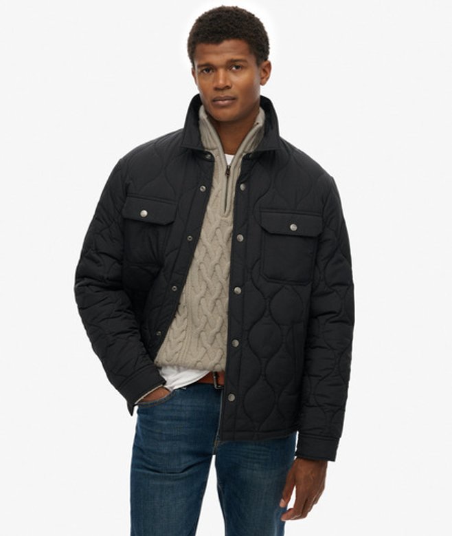 Superdry Men’s Surplus Liner Overshirt Black Superdry Men’s Surplus Liner Overshirt Black