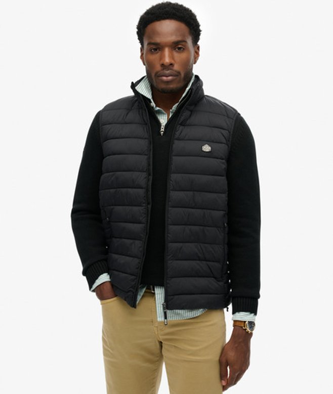 Superdry Men’s Fuji Lite Padded Gilet Black Superdry Men’s Fuji Lite Padded Gilet Black
