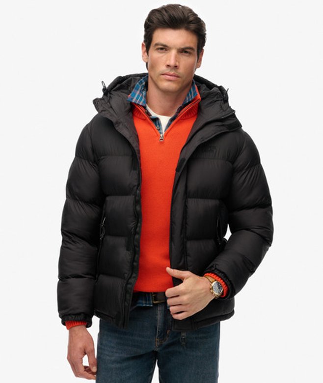 Superdry Men’s Black Puffer Jacket With Hood