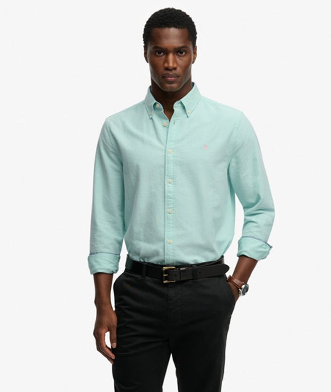 Superdry Men’s Preppy Oxford Long Sleeve Shirt Green Superdry Men’s Preppy Oxford Long Sleeve Shirt Green