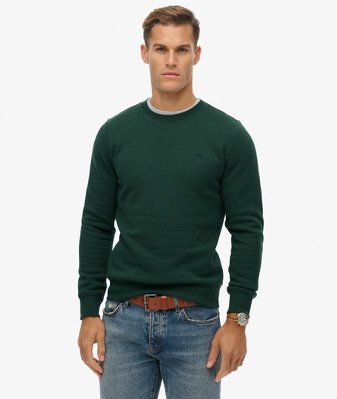 Superdry Men’s Vintage Logo Embroidered Crew Sweatshirt Green Superdry Men’s Vintage Logo Embroidered Crew Sweatshirt Green