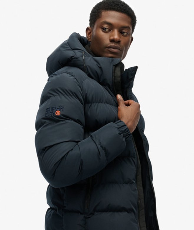 Superdry Men’s Hooded Sports Puffer Jacket Navy Superdry Men’s Hooded Sports Puffer Jacket Navy