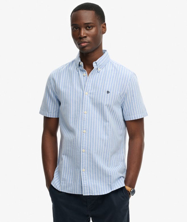 Superdry Men’s Preppy Oxford Short Sleeve Shirt Blue Superdry Men’s Preppy Oxford Short Sleeve Shirt Blue