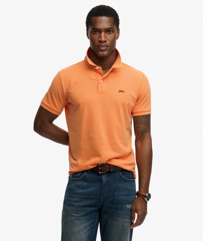 Superdry Men’s Classic Pique Polo Shirt Orange Superdry Men’s Classic Pique Polo Shirt Orange