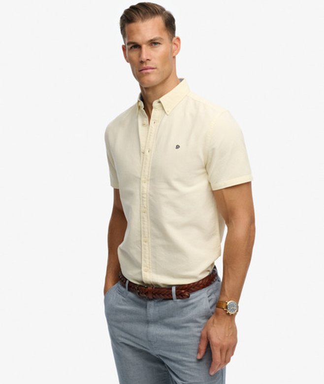 Superdry Men’s Preppy Oxford Short Sleeve Shirt Yellow Superdry Men’s Preppy Oxford Short Sleeve Shirt Yellow