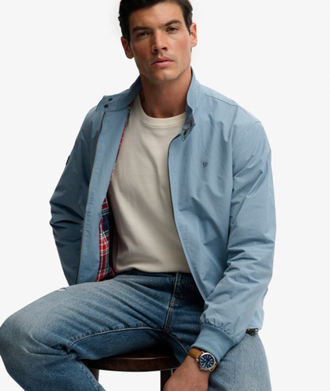 Superdry Men’s Classic Harrington Jacket Blue Superdry Men’s Classic Harrington Jacket Blue