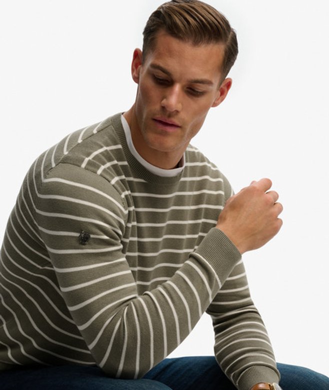 Superdry Men’s The Merchant Store – Breton Jumper Khaki Superdry Men’s The Merchant Store – Breton Jumper Khaki