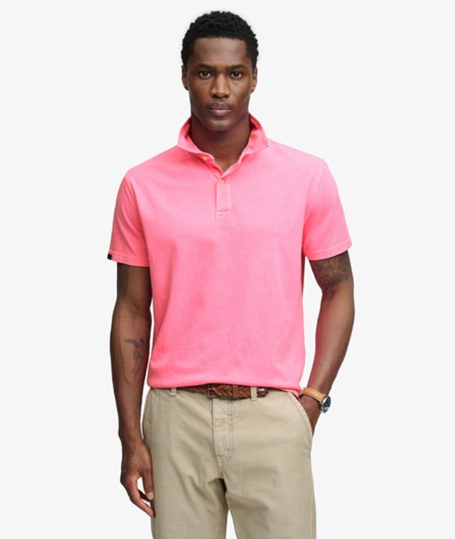 Superdry Men’s Essential Jersey Polo Shirt Pink