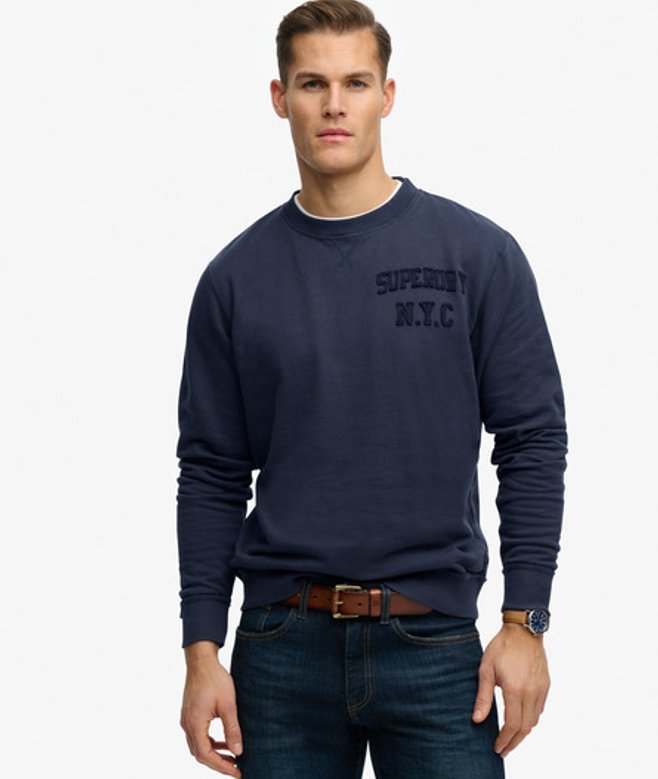 Superdry Men’s Vintage Athletic Tonal Crew Sweatshirt Navy Superdry Men’s Vintage Athletic Tonal Crew Sweatshirt Navy