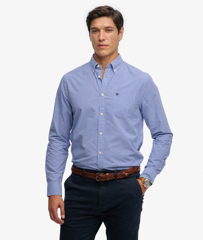 Superdry Men’s Preppy Poplin Long Sleeve Shirt Navy Superdry Men’s Preppy Poplin Long Sleeve Shirt Navy