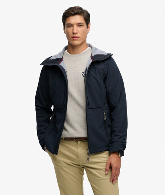 Superdry Men’s Hooded Softshell Trekker Jacket Navy