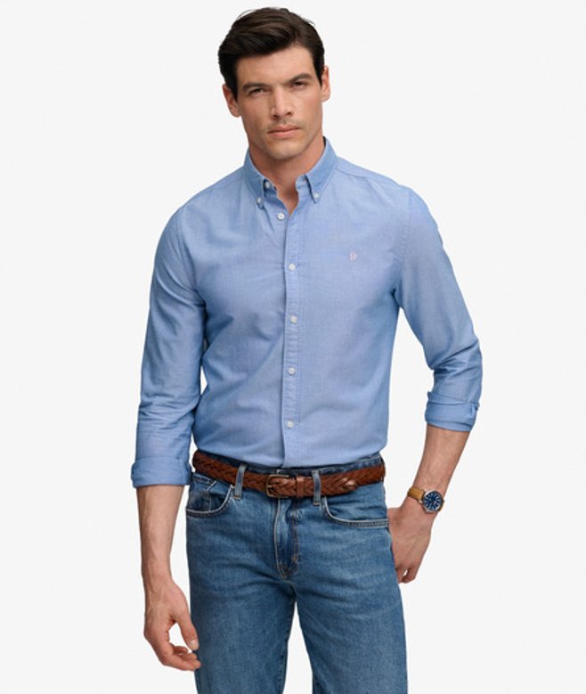 Superdry Men’s Classic Oxford Long Sleeve Shirt Blue Superdry Men’s Classic Oxford Long Sleeve Shirt Blue