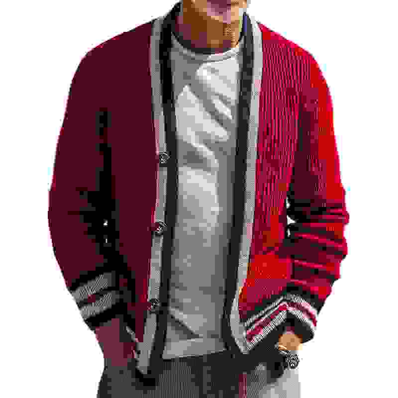 Men’s Retro Casual Striped Knit Button Cardigan MTAITO Men’s Retro Casual Striped Knit Button Cardigan MTAITO