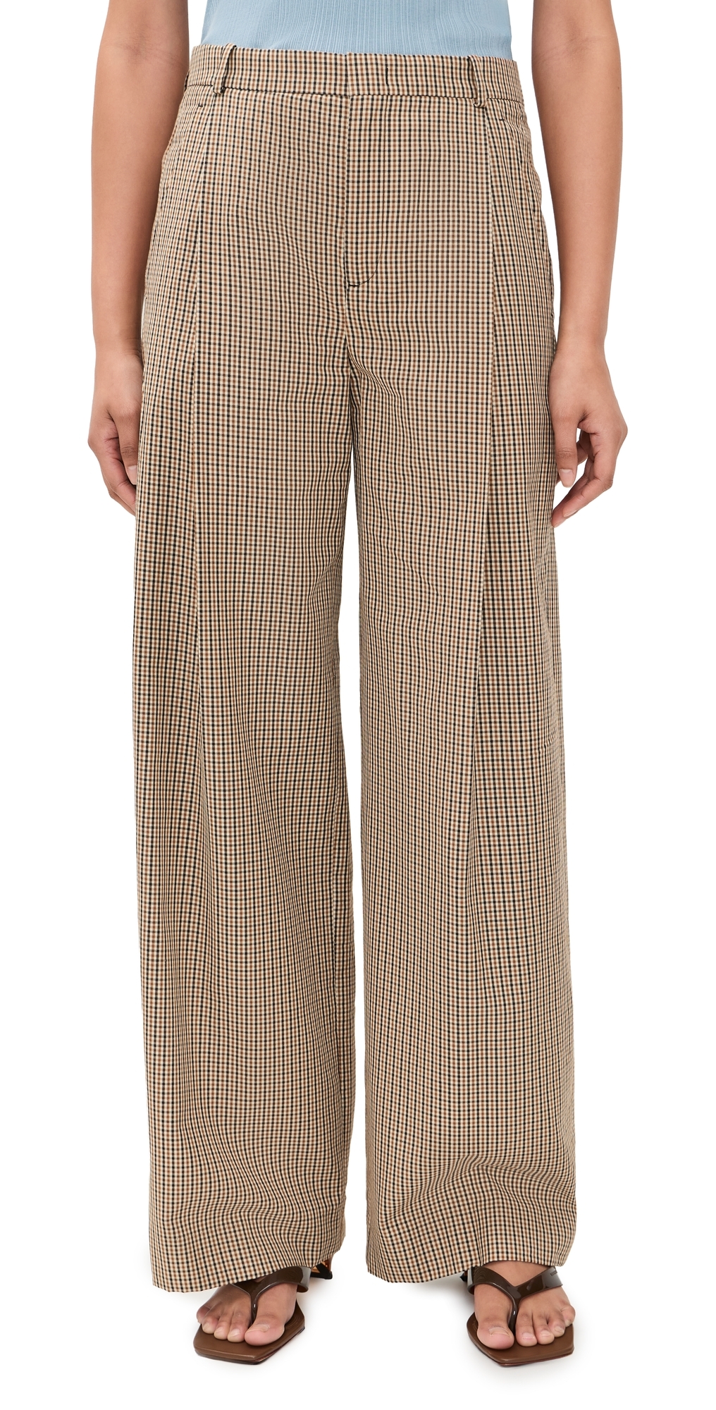 Vince Camille Wide Leg Trousers Lt Wheatstone Check Vince Camille Wide Leg Trousers Lt Wheatstone Check