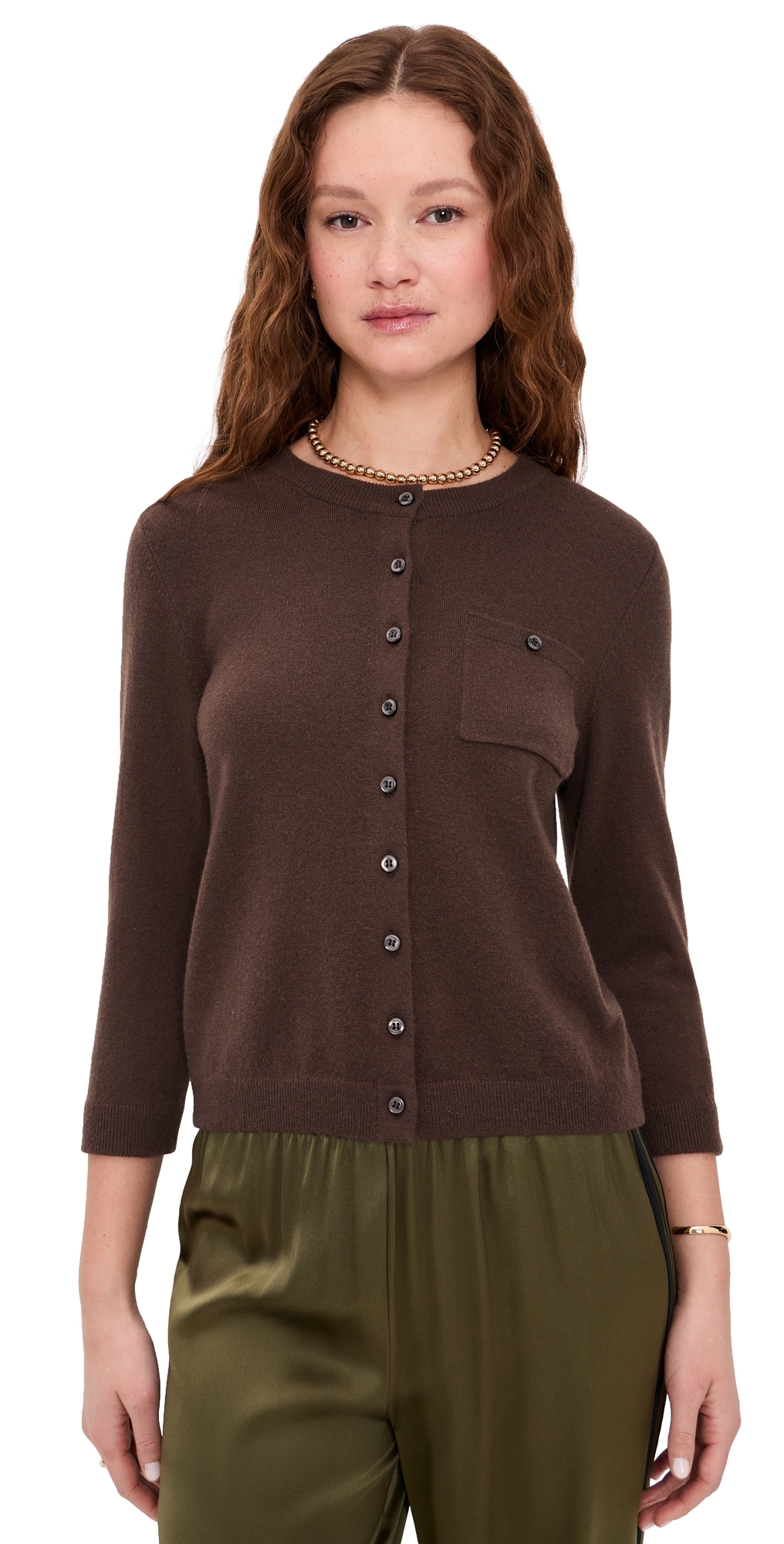 Vince Pocket Cardigan Dk Bark Vince Pocket Cardigan Dk Bark