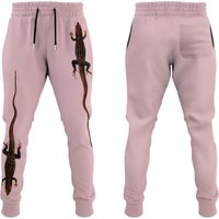 Lizard Print Rose Color Athletic Joggers Lizard Print Rose Color Athletic Joggers