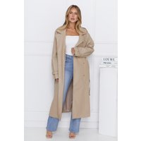 Subtle Sophistication Faux Leather Trench Coat Beige Subtle Sophistication Faux Leather Trench Coat Beige