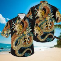 Men’s Casual Japanese Dragon Hawaiian Shirt Men’s Casual Japanese Dragon Hawaiian Shirt