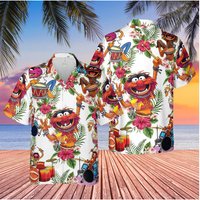 Hawai Shirt, Muppet Playing Drum Tropical Flower Hawaiian, Collared Shirt, Family Shirt d Hawaii Hawai Shirt, Muppet Playing Drum Tropical Flower Hawaiian, Collared Shirt, Family Shirt d Hawaii