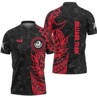Red Black Tribal Custom Billiard Team Men Polo Shirt Red Black Tribal Custom Billiard Team Men Polo Shirt