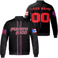 Personalized Name & Number Sports Puerto Rico Aop Casual Bomber Jacket