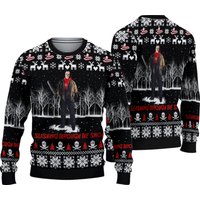 Horror Movies Character Ugly Christmas Sweater, Halloween Horror Face Xmas Sweatshirt