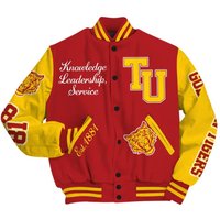 Golden Tigers University Varsity Jacket, Hbcu Est. Red Albm Novelty Baseball Jacket Golden Tigers University Varsity Jacket, Hbcu Est. Red Albm Novelty Baseball Jacket