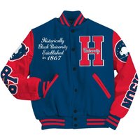 Bison University Varsity Jacket, Hbcu Est. Blue Red Veritas Et Utilitas Baseball Jacket Bison University Varsity Jacket, Hbcu Est. Blue Red Veritas Et Utilitas Baseball Jacket