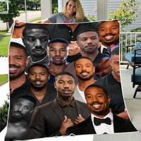 Michael B Jordan Photo Collage Sherpa Fleece Blanket Michael B Jordan Photo Collage Sherpa Fleece Blanket