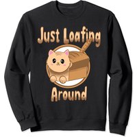 Cute Kawaii Cat Loaf Of Bread Just Loafing Around Funny Food Sweatshirt Cute Kawaii Cat Loaf Of Bread Just Loafing Around Funny Food Sweatshirt