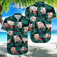Pig Lovers Hawaiian Button Up Shirt