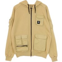 Men’s Lightweight Zip Hooded Sweatshirt Retrofuture Cargo Zip Hoodie Beige Men’s Lightweight Zip Hooded Sweatshirt Retrofuture Cargo Zip Hoodie Beige
