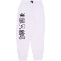 Lightweight Tracksuit Pants for Men Graffiti Patch Joggers White Lightweight Tracksuit Pants for Men Graffiti Patch Joggers White
