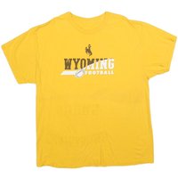 Mens Yellow Wyoming Football Graphic Shirt Short Sleeve Round Neck Casual Mens Yellow Wyoming Football Graphic Shirt Short Sleeve Round Neck Casual