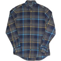 TOMMY HILFIGER Mens Blue & Grey Checked Flannel Shirt S Button Down Long Sleeve TOMMY HILFIGER Mens Blue & Grey Checked Flannel Shirt S Button Down Long Sleeve