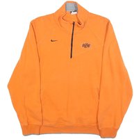 NIKE Mens Orange OSU Oklahoma State Zip Sweatshirt M Cotton Blend Pullover