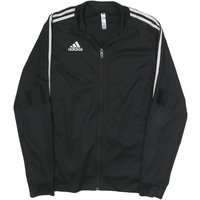 ADIDAS Mens Black White Track Jacket M Polyester Blend Zip Athletic Sportswear