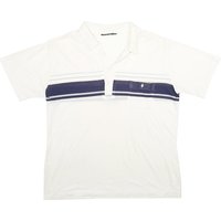 YOUR COLLECTION Mens White & Navy Stripe Short Sleeve Polo Shirt Chest Pocket YOUR COLLECTION Mens White & Navy Stripe Short Sleeve Polo Shirt Chest Pocket
