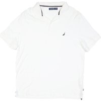 NAUTICA Mens White Short Sleeve Plain Cotton Blend Polo Shirt Casual NAUTICA Mens White Short Sleeve Plain Cotton Blend Polo Shirt Casual
