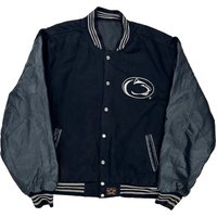 Penn State Jh Designs College Varsity Jacket – Navy Leather Penn State Jh Designs College Varsity Jacket – Navy Leather