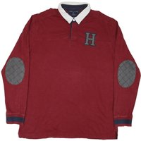TOMMY HILFIGER Mens Red & Grey Long Sleeve Rugby Polo Shirt Cotton Blend TOMMY HILFIGER Mens Red & Grey Long Sleeve Rugby Polo Shirt Cotton Blend
