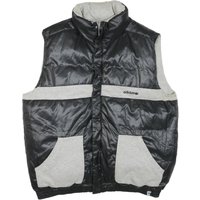 ADIDAS Mens Black & Grey Reversible Puffer Jacket Cotton Blend Zip ADIDAS Mens Black & Grey Reversible Puffer Jacket Cotton Blend Zip