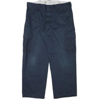 DICKIES Mens Relaxed Navy Blue Straight Cargo Trousers W L Workwear