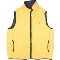NAUTICA Mens Yellow & Navy Quilted Gilet L Polyester Blend Zip Padded Vest NAUTICA Mens Yellow & Navy Quilted Gilet L Polyester Blend Zip Padded Vest