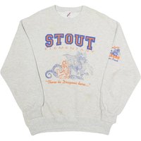 JERZEES Mens Grey Stout Elementary Dragon Graphic Crew Neck L Sweatshirt JERZEES Mens Grey Stout Elementary Dragon Graphic Crew Neck L Sweatshirt