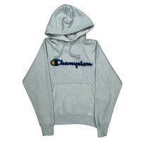 Reverse Weave Champion Spellout Hoodie – Small Grey Cotton