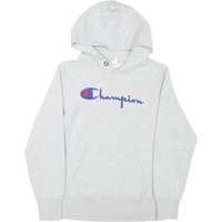 CHAMPION Mens Grey Hoodie S Cotton Blend Pullover Classic Logo Sweatshirt