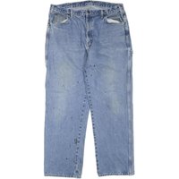 DICKIES Mens Regular Fit Straight Blue Denim Jeans Zip Closure W L Workwear