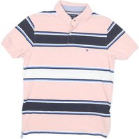 TOMMY HILFIGER Mens Pink & Navy Stripe Short Sleeve Polo Shirt S Casual Summer TOMMY HILFIGER Mens Pink & Navy Stripe Short Sleeve Polo Shirt S Casual Summer