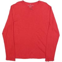 CALVIN KLEIN JEANS Mens Red Long Sleeve Henley Neck Shirt L Cotton Blend CALVIN KLEIN JEANS Mens Red Long Sleeve Henley Neck Shirt L Cotton Blend